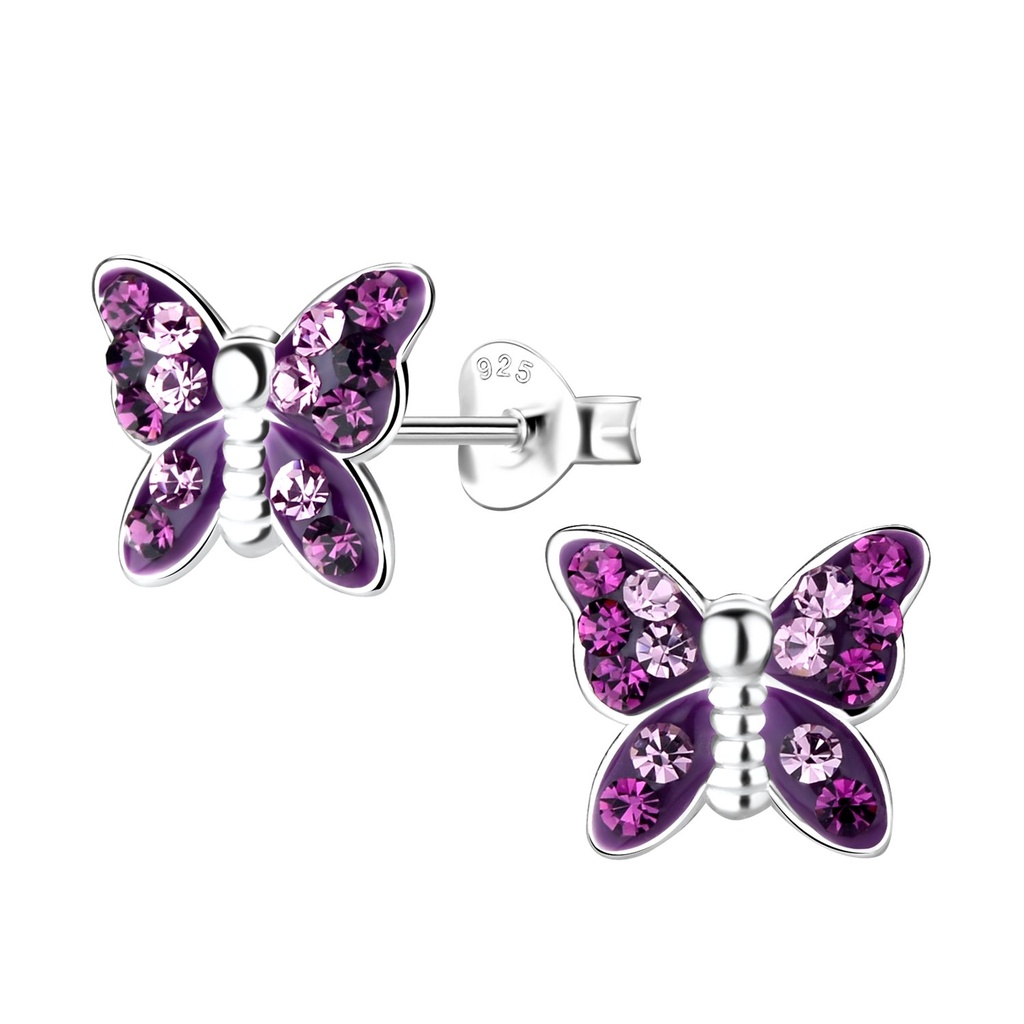 Silver Butterfly Stud Earrings