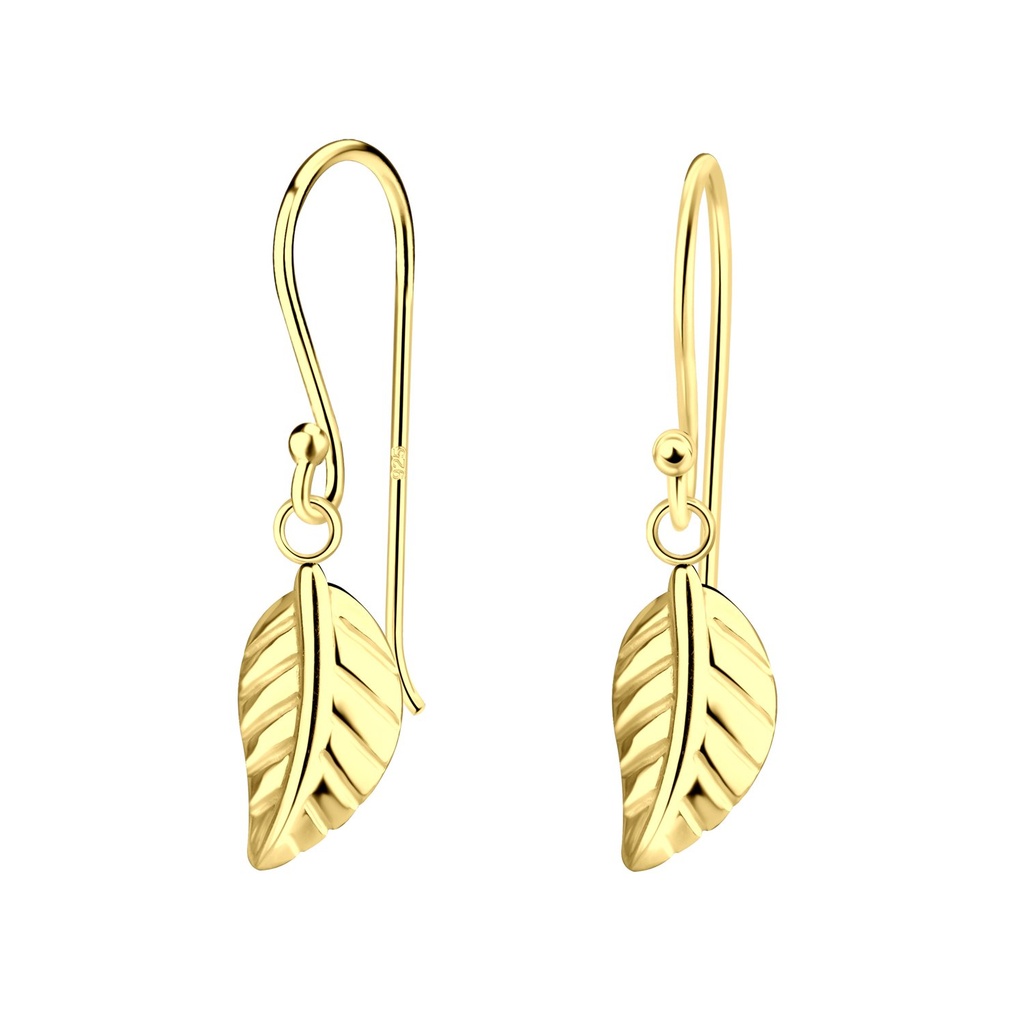 Boucles d'oreilles feuille en argent