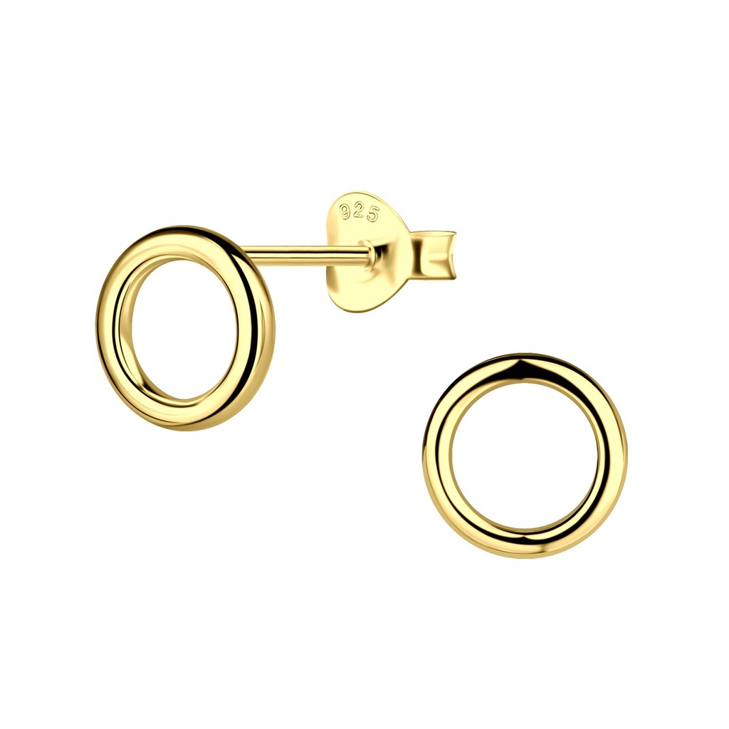 [10032399] Silver Circle Stud Earrings