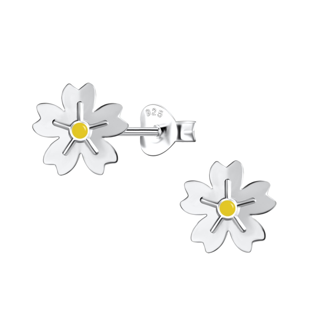 Silver Flower Stud Earrings