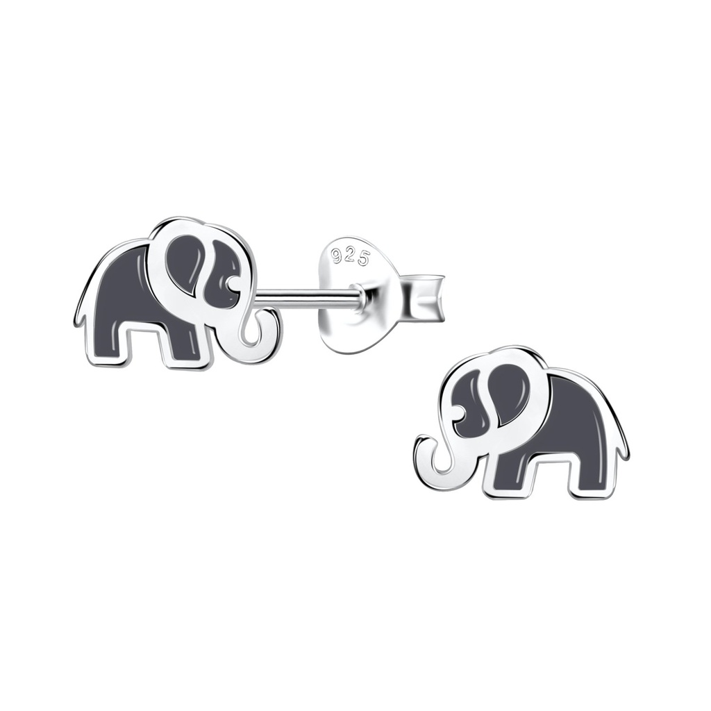Puces d'oreilles éléphant en argent