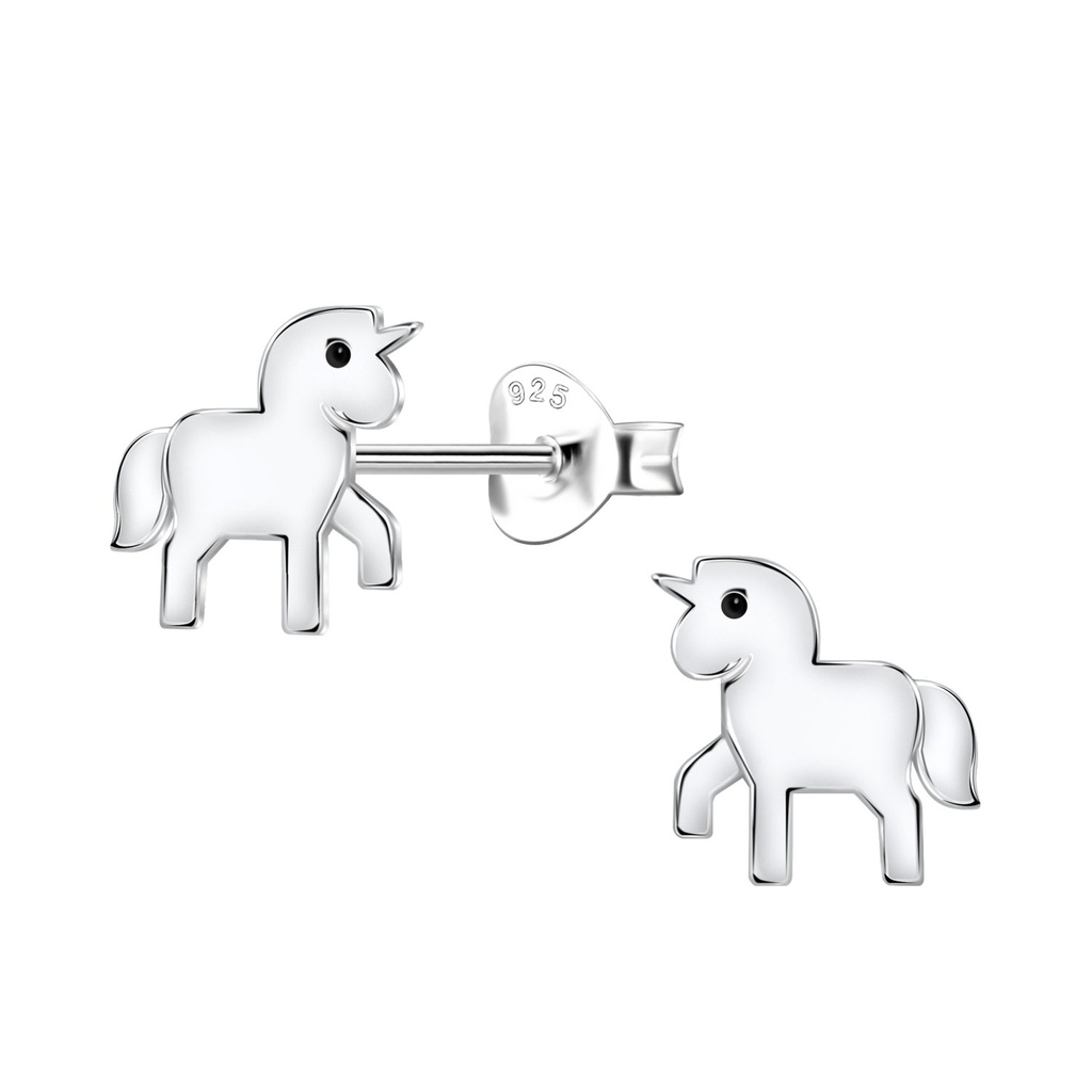 Puces d'oreilles licorne en argent
