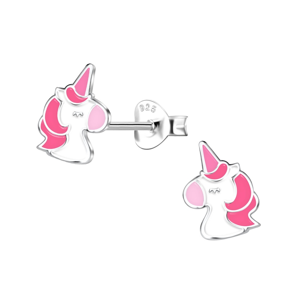 Silver Unicorn Stud Earrings