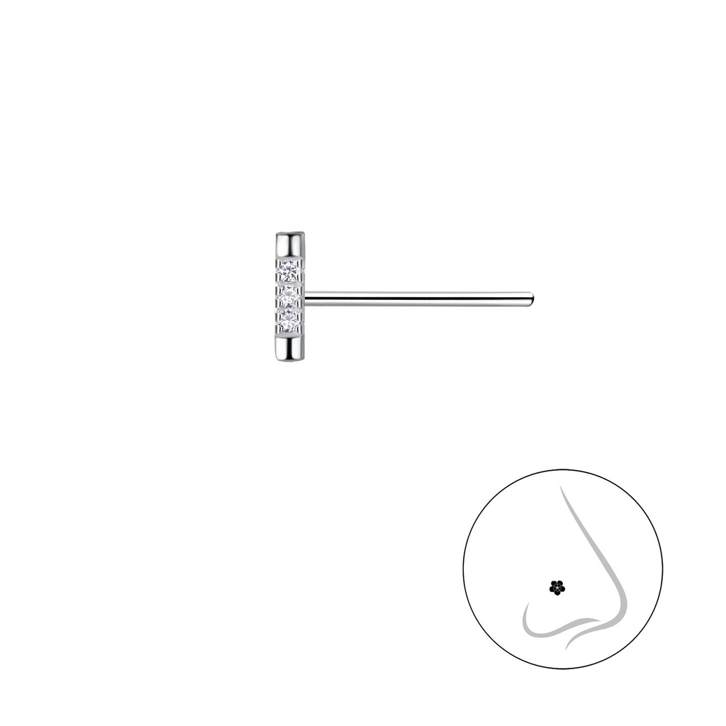 Clou de nez barre en argent
