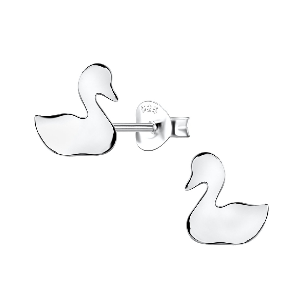 Puces d'oreilles cygne en argent