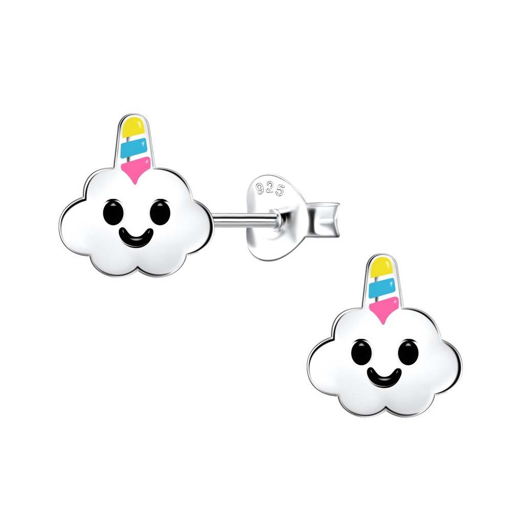 Puces d'oreilles nuage en argent
