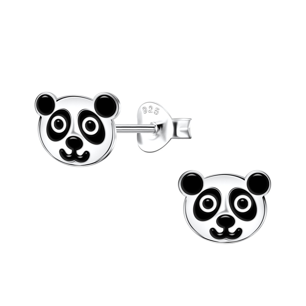 Puces d'oreilles panda en argent