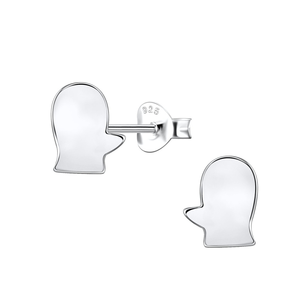 Silver Glove Stud Earrings