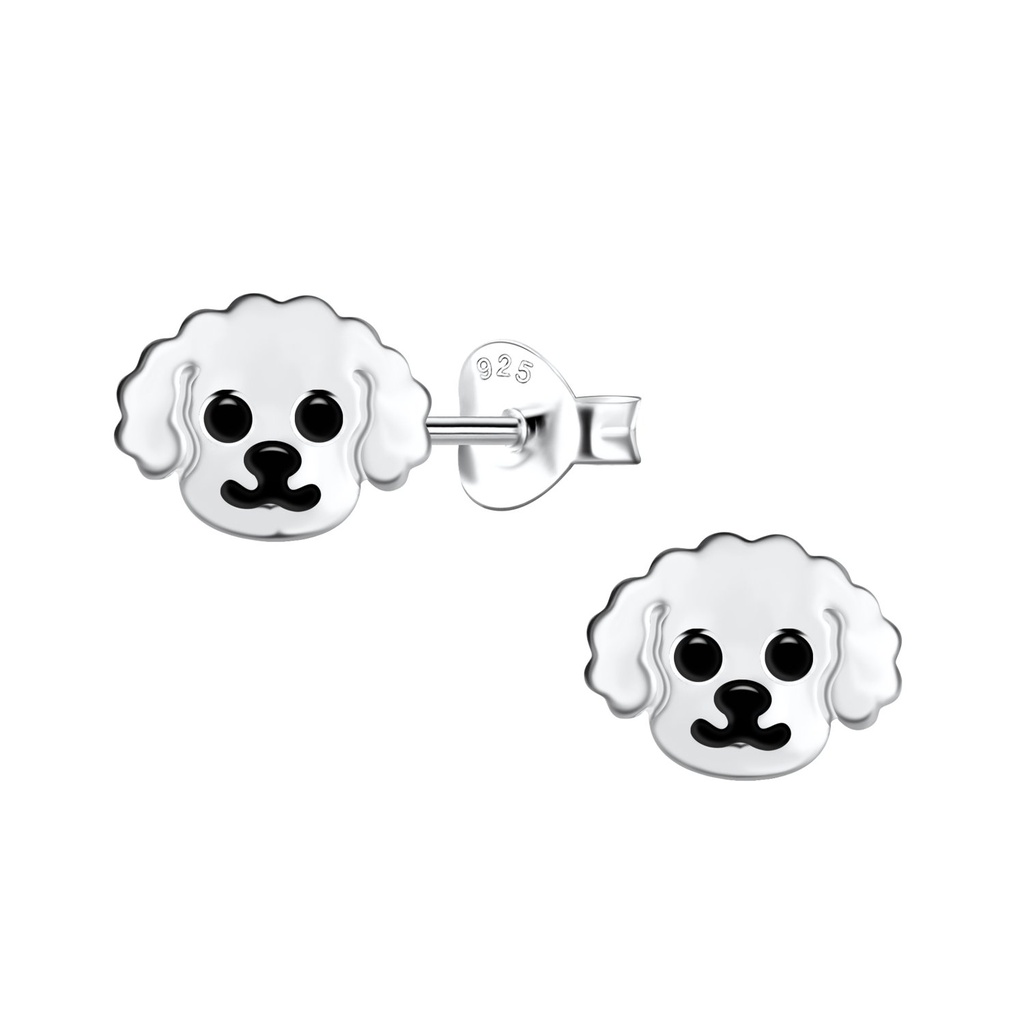 [10032814] Puces d'oreilles chien en argent