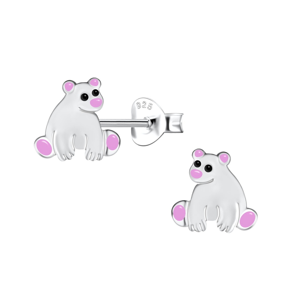 [10032822] Silver Bear Stud Earrings