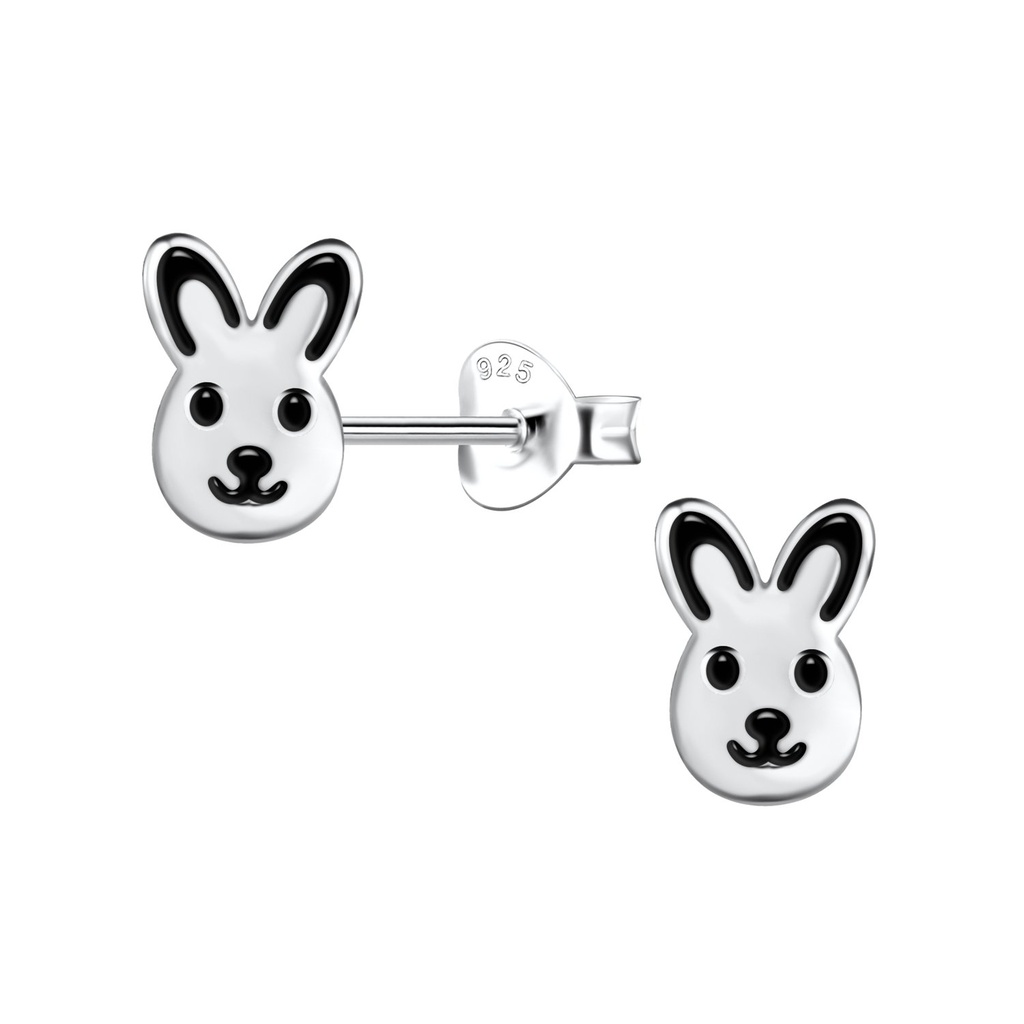 [10032808] Silver Rabbit Stud Earrings