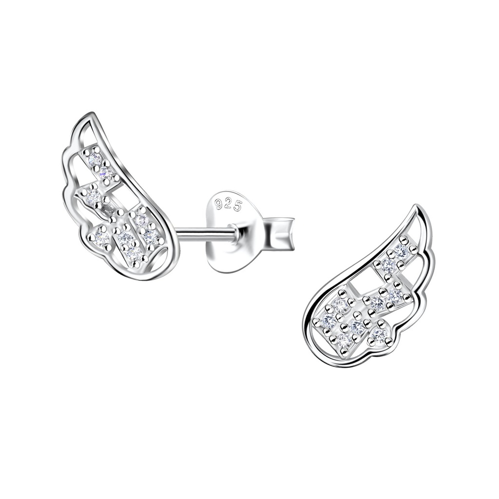 Silver Wing Stud Earrings