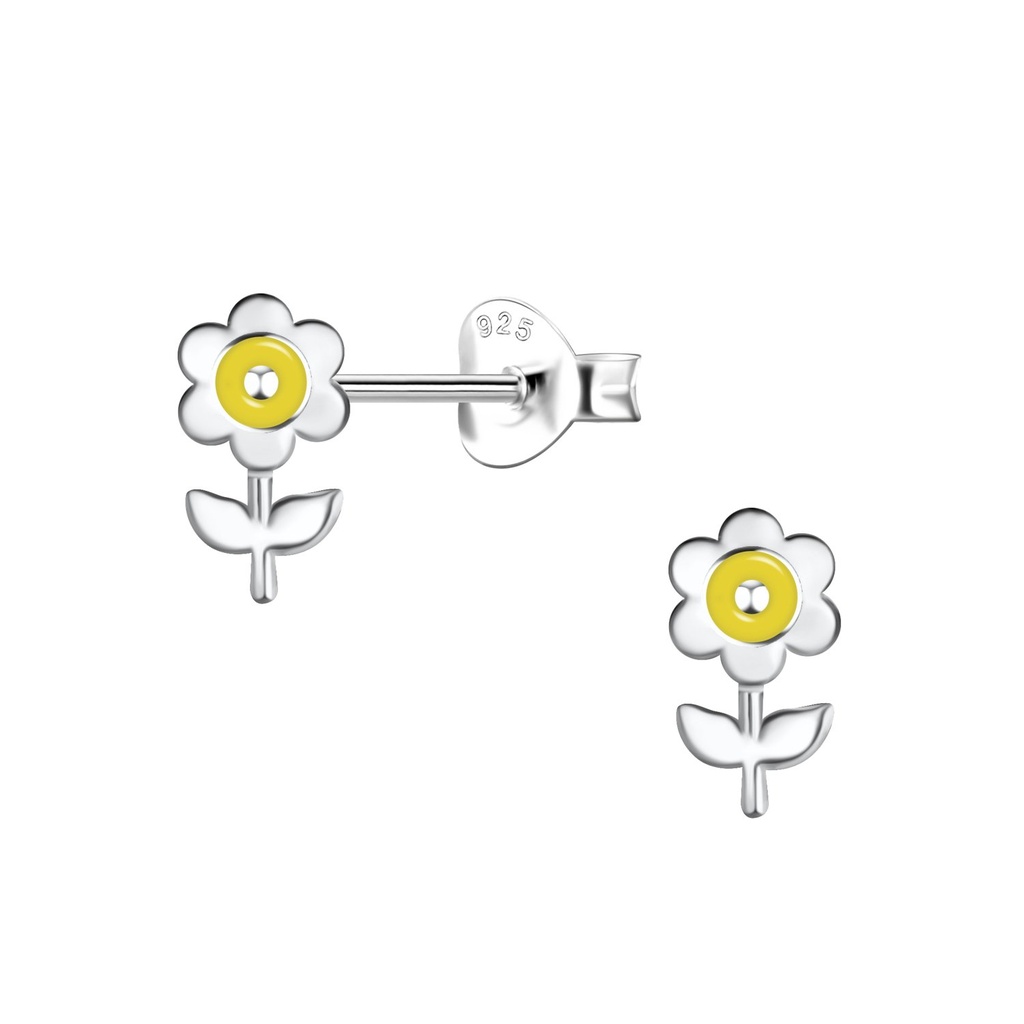 Silver Flower Stud Earrings