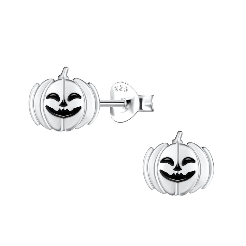 Puces d'oreilles citrouille en argent