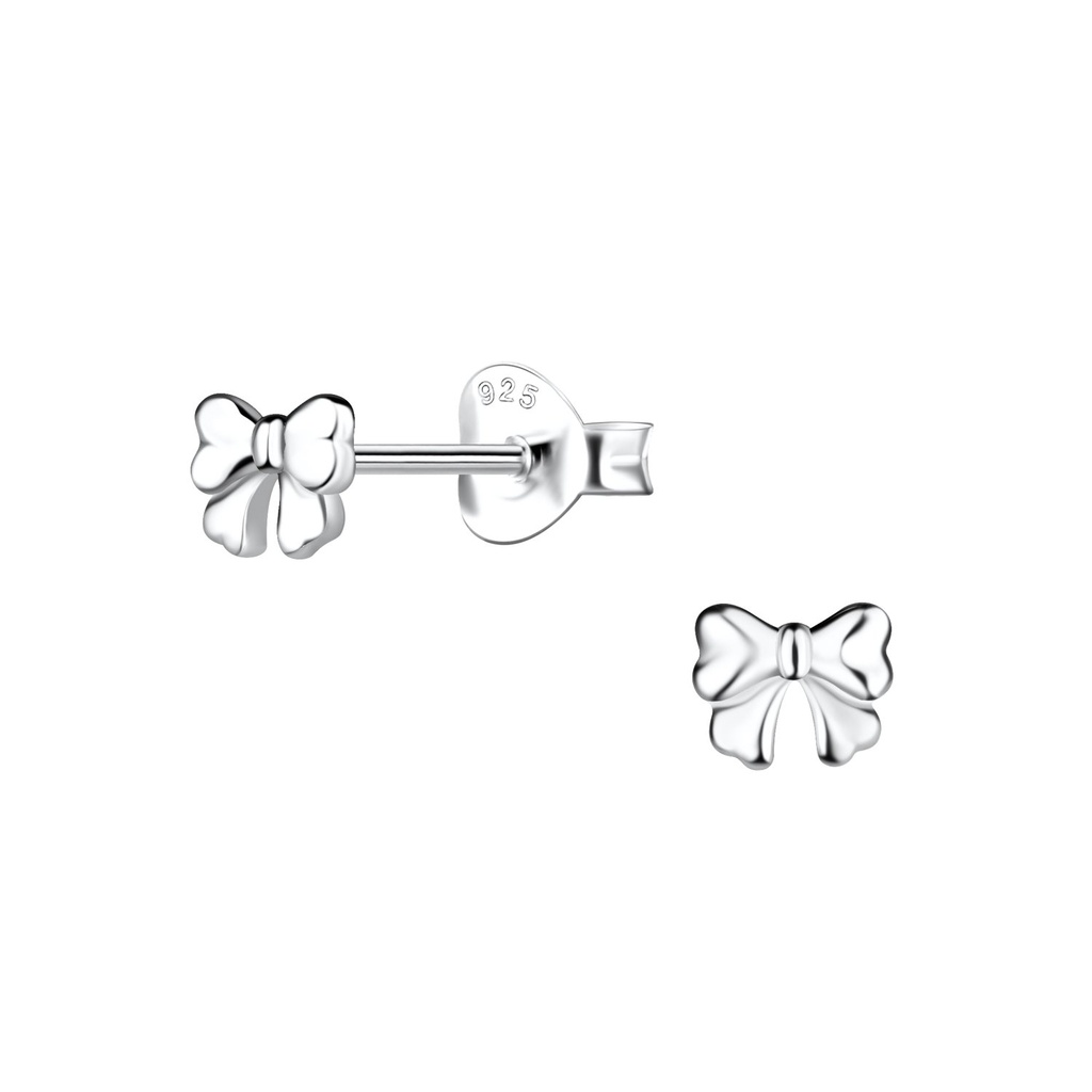 [10032711] Puces d'oreilles nœud en argent