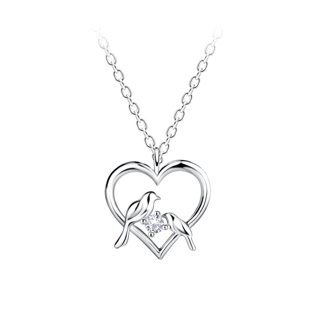 Silver Love Birds Necklace