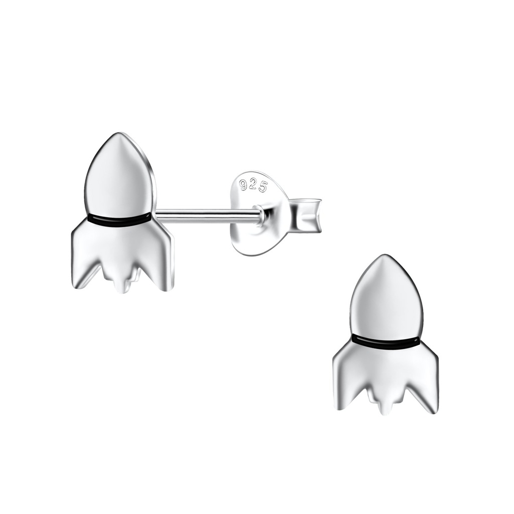 Puces d'oreilles fusée en argent