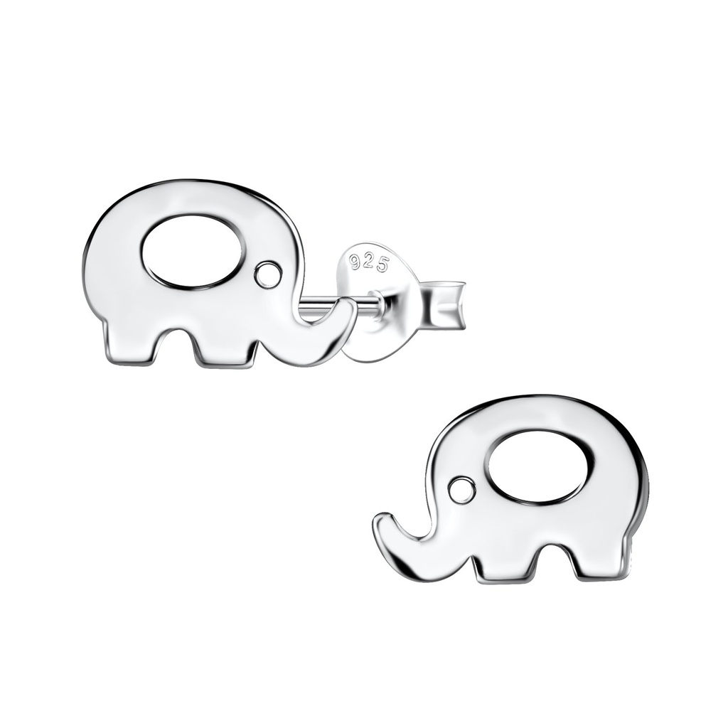 Puces d'oreilles éléphant en argent