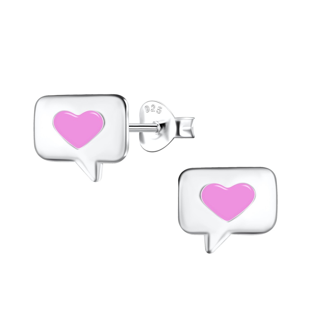 Puces d'oreilles cœur en argent