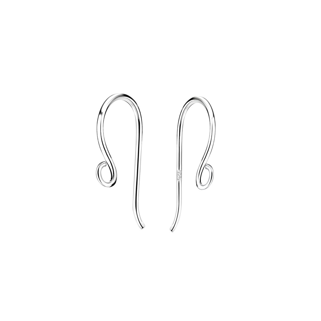 [10032540] Boucles d'oreilles hameçon en argent, lot de 10 paires