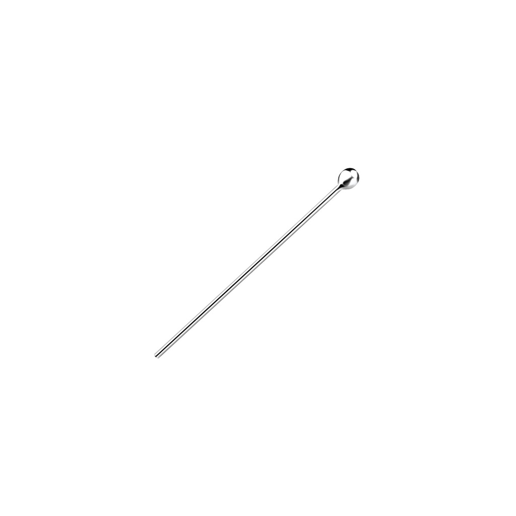 [10032570] Tige en argent 20 mm avec boule 1.5 mm, lot de 10 pièces