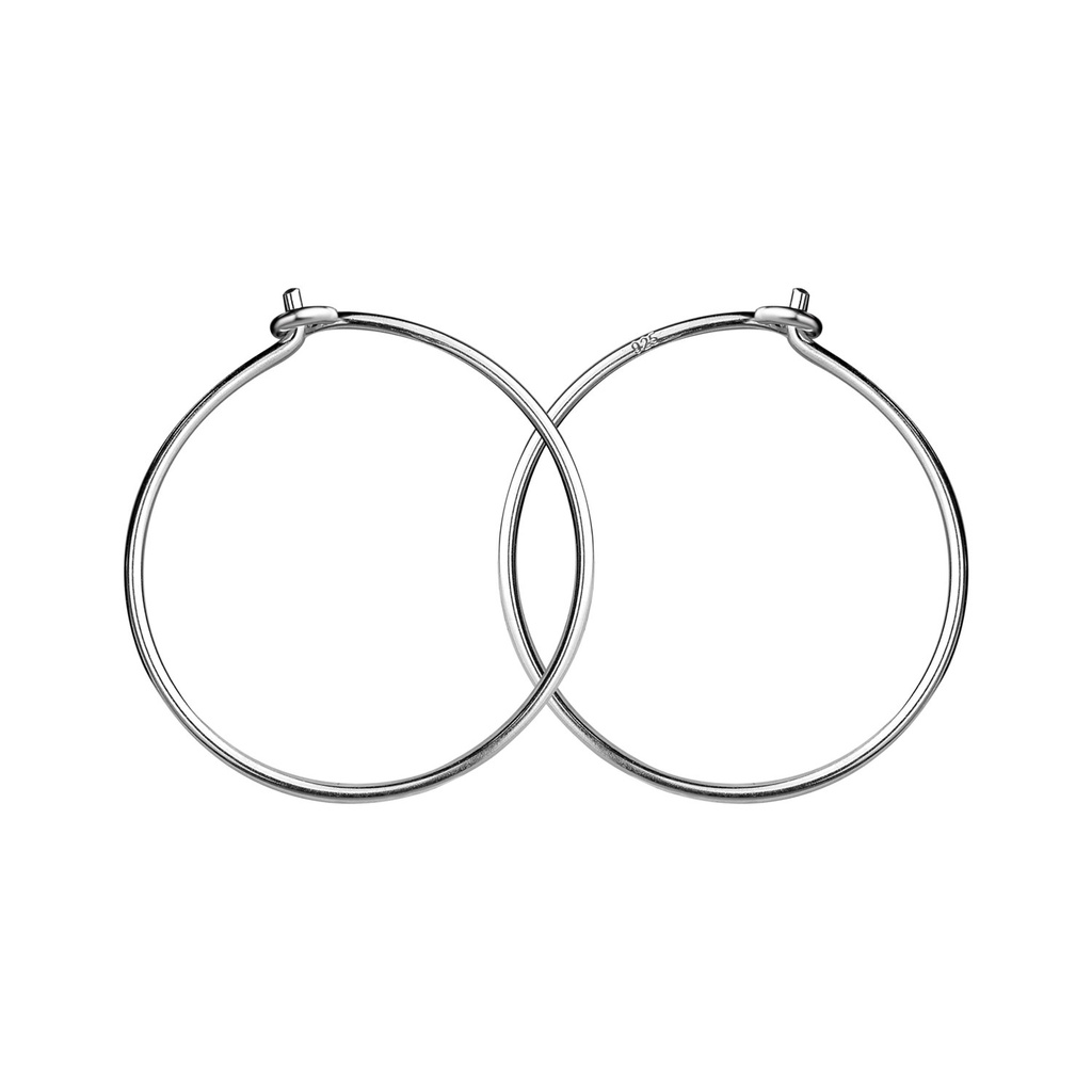 [10032553] Créoles fil en argent 17 mm, lot de 5 paires