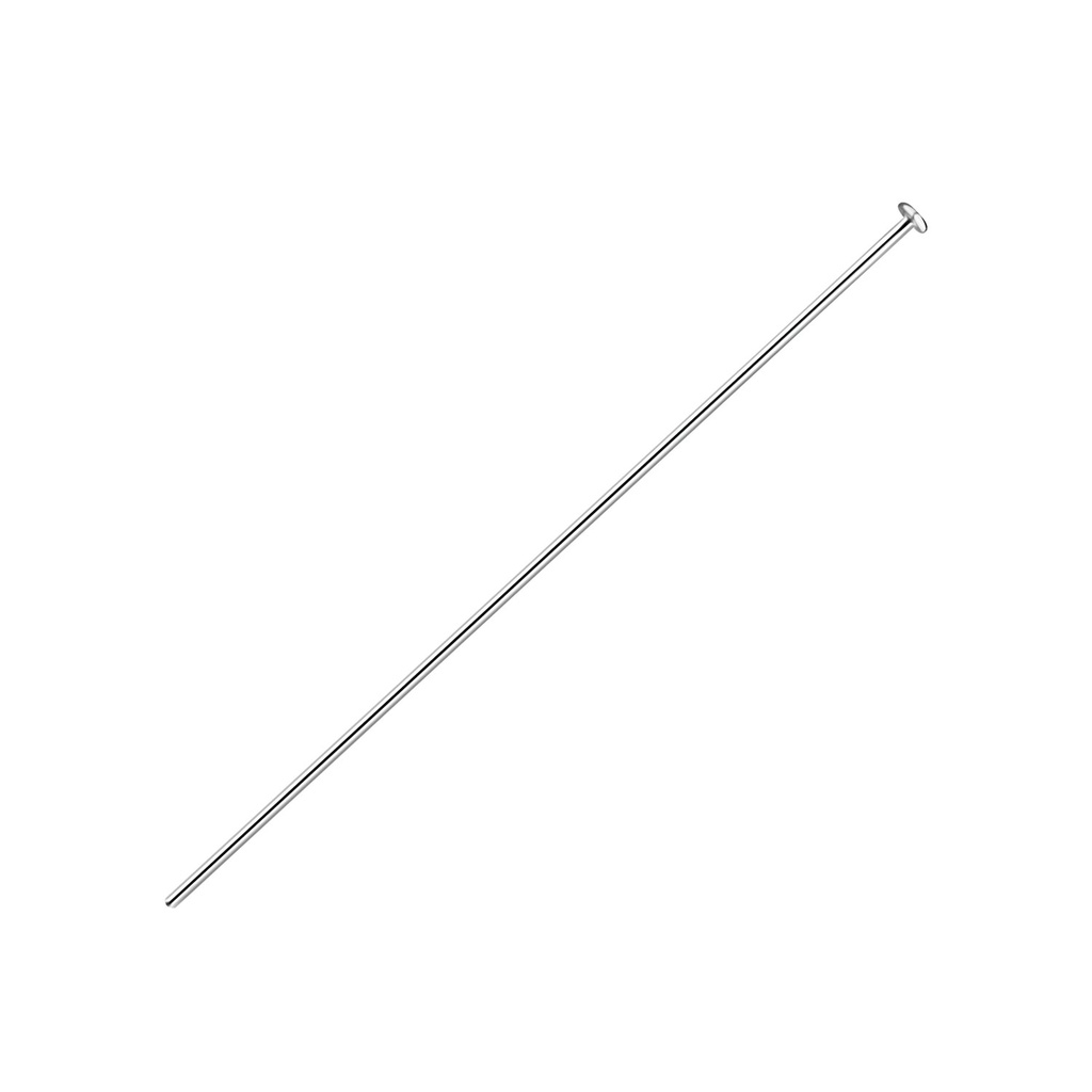 38mm Silver Pin with 1.3mm Flat Head – Pack of 10 Pieces