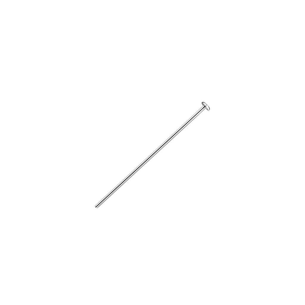 [10032568] 20mm Silver Pin with 1.3mm Flat Head - Pack of 10 Pieces