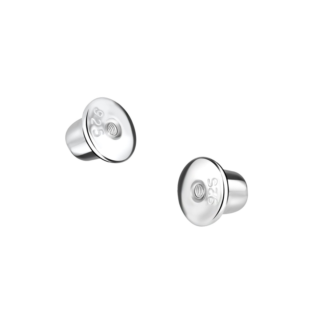 [10022090] Fermoirs à vis papillon bullet en argent, lot de 5 paires
