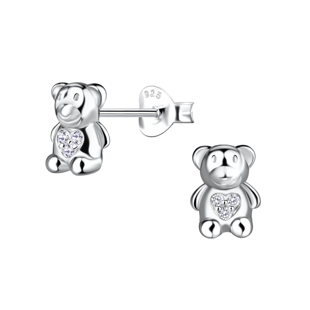 [10032432] Puces d'oreilles ours en argent