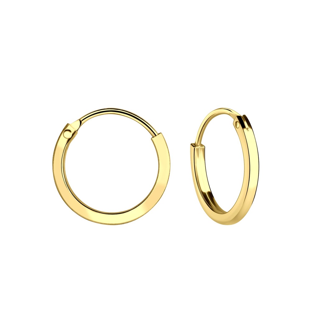 12mm Silver Square Tube Hoop Earrings