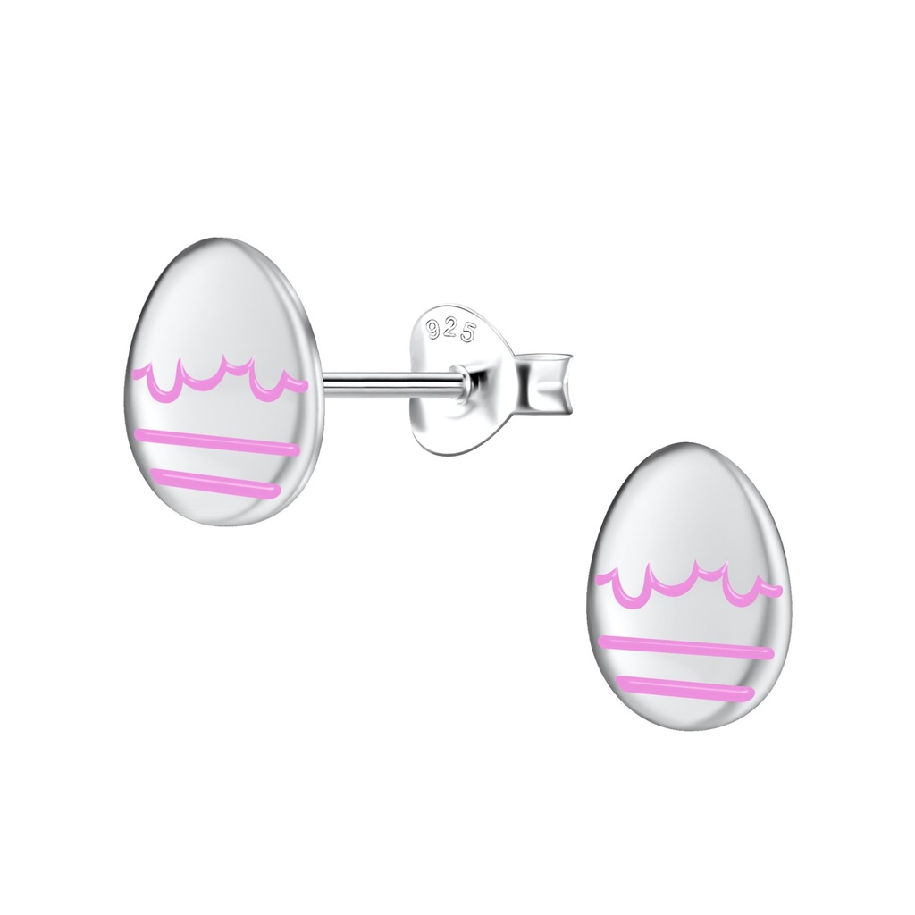 Puces d'oreilles œuf Pâques en argent