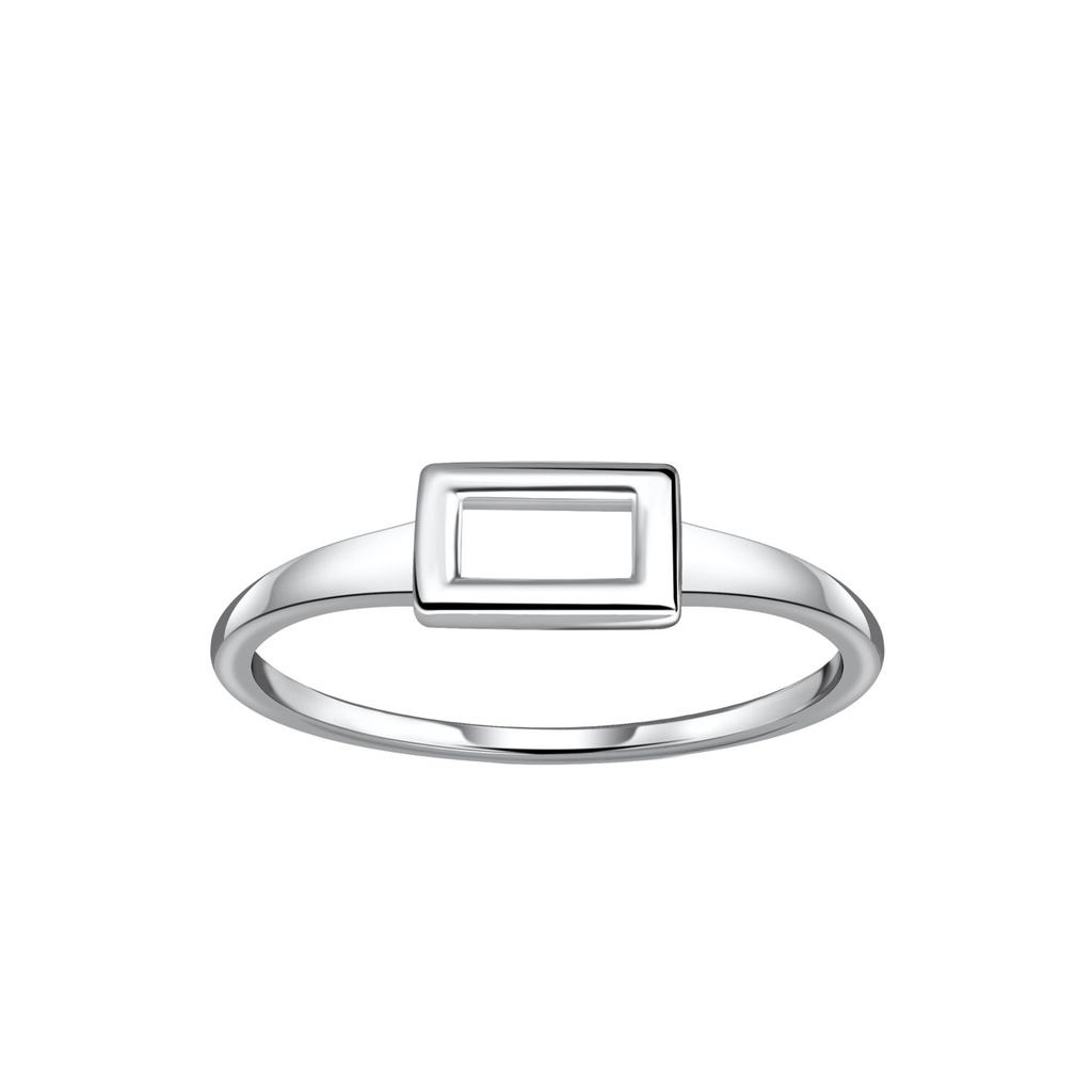 Bague rectangle en argent