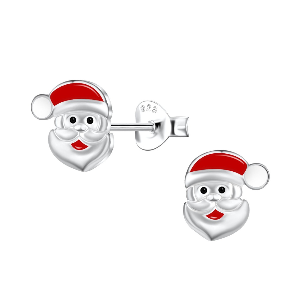 [10032651] Puces d'oreilles père Noël en argent