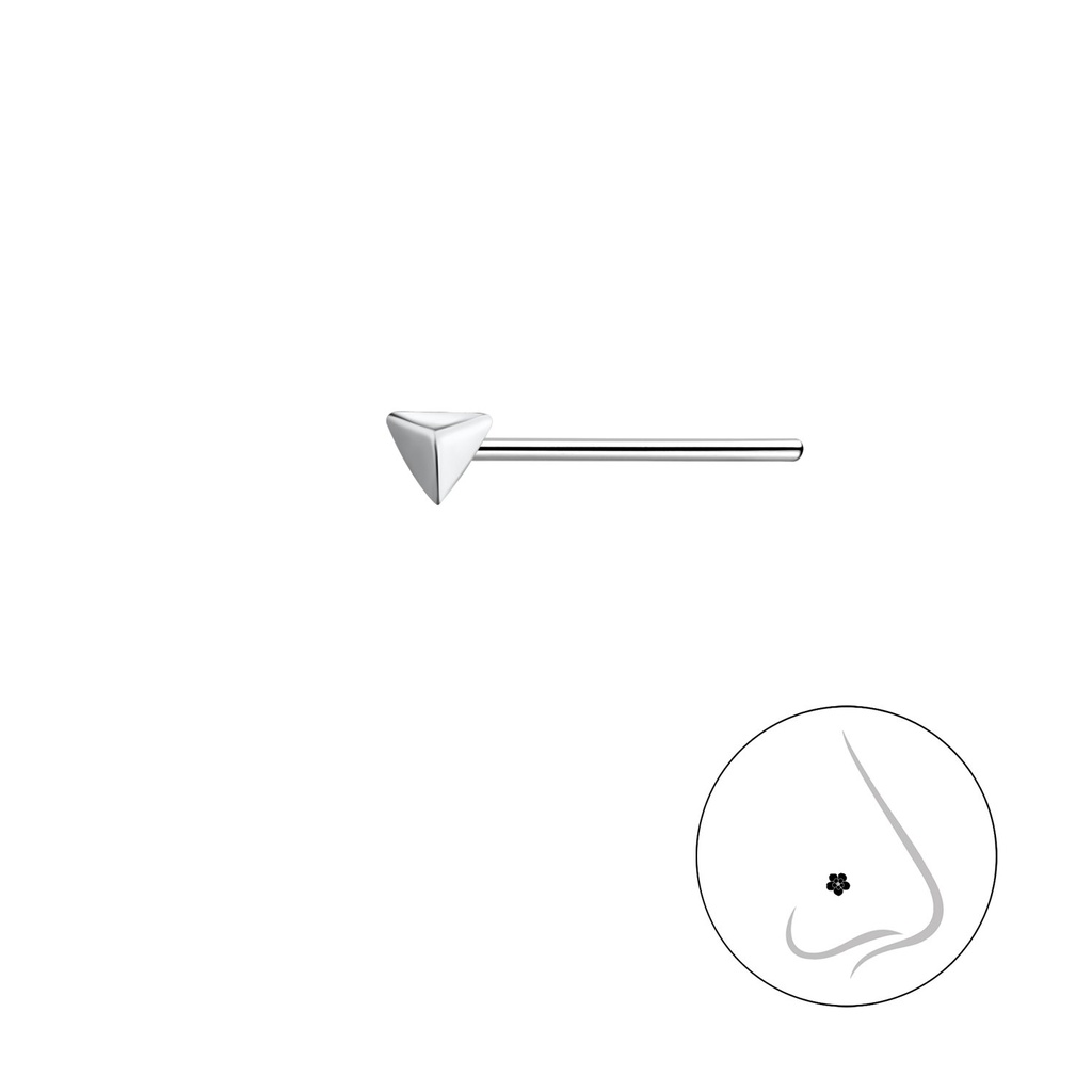 Silver Triangle Nose Stud