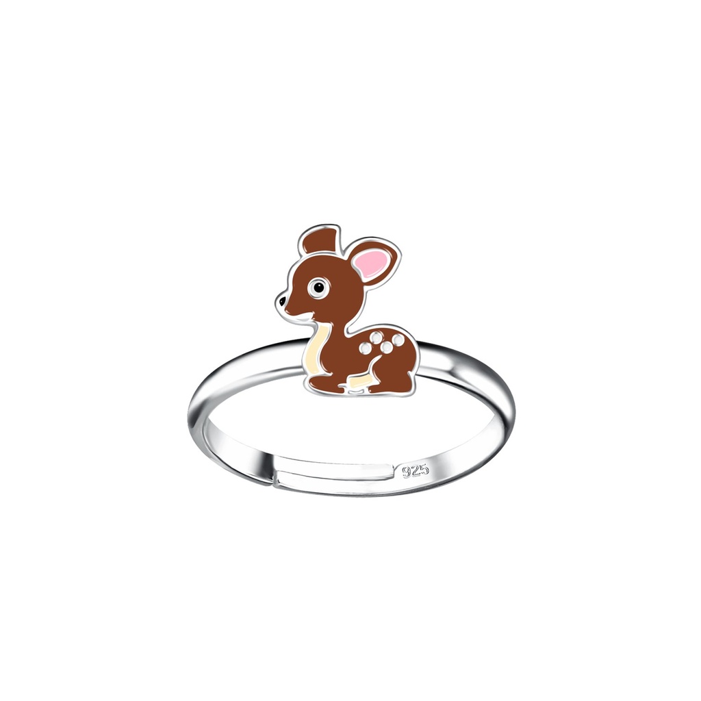 [10031937] Bague réglable cerf en argent