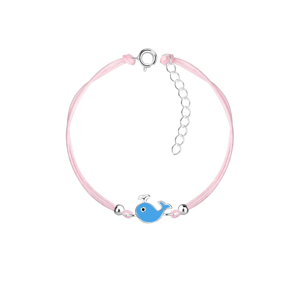 Silver Whale Cord Bracelet