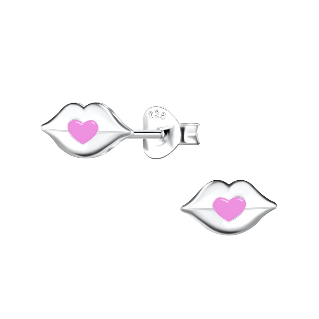 Puces d'oreilles lèvres en argent