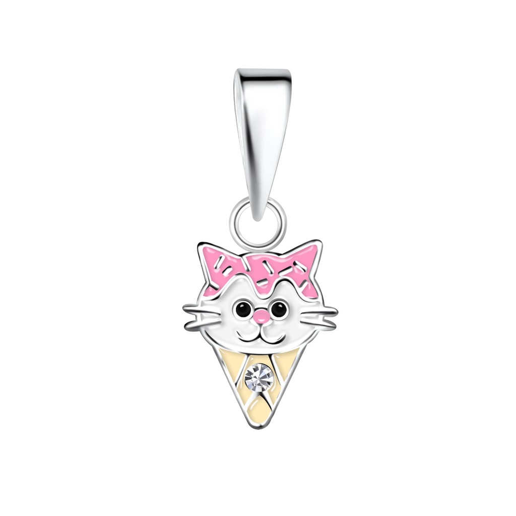 Pendentif chat en argent