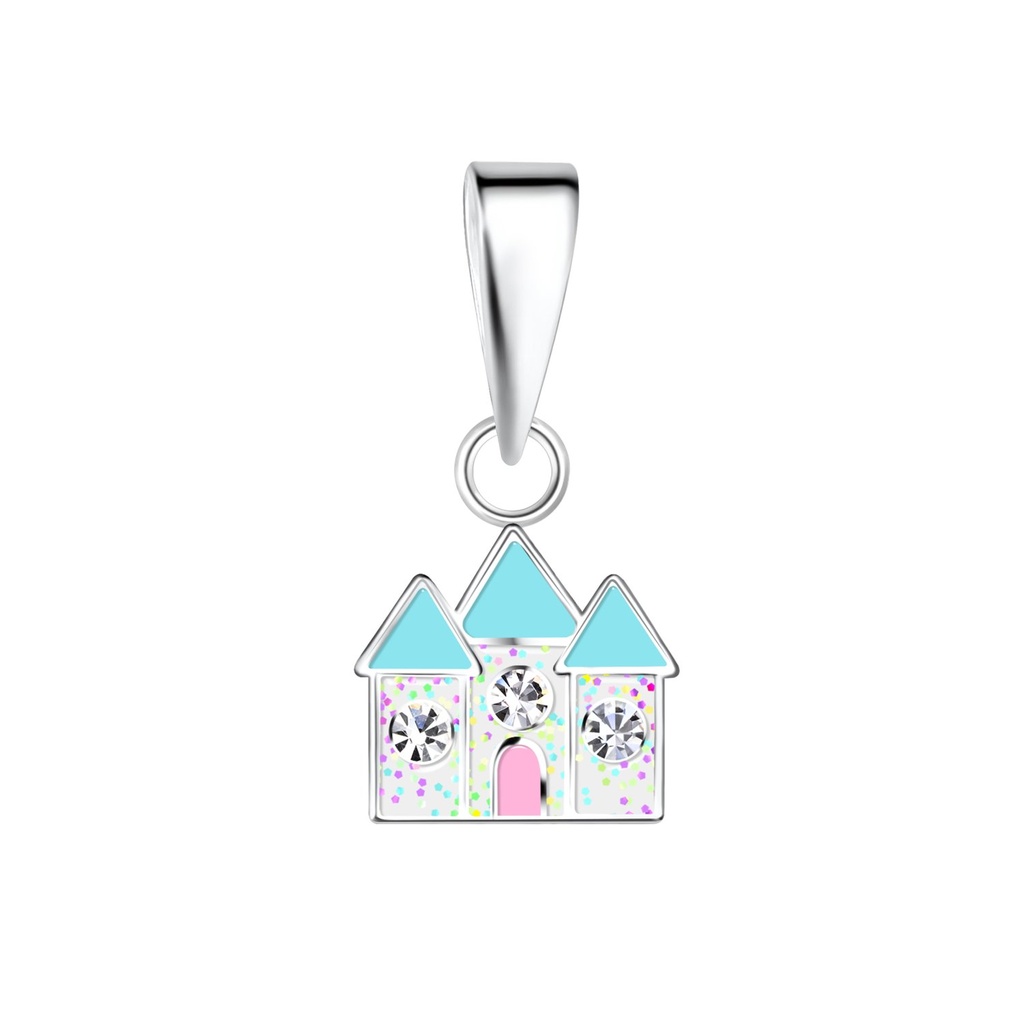 [10032151] Pendentif château en argent