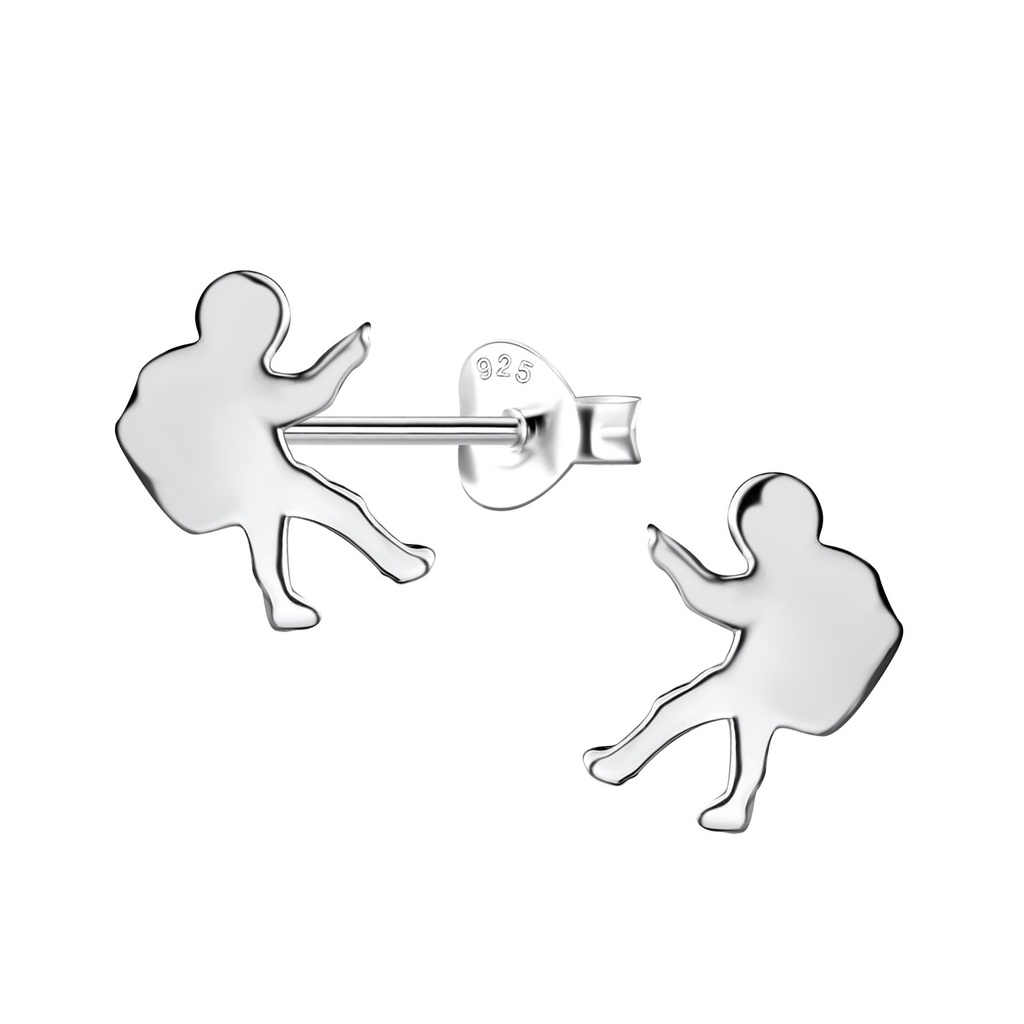 Silver Astronaut Stud Earrings