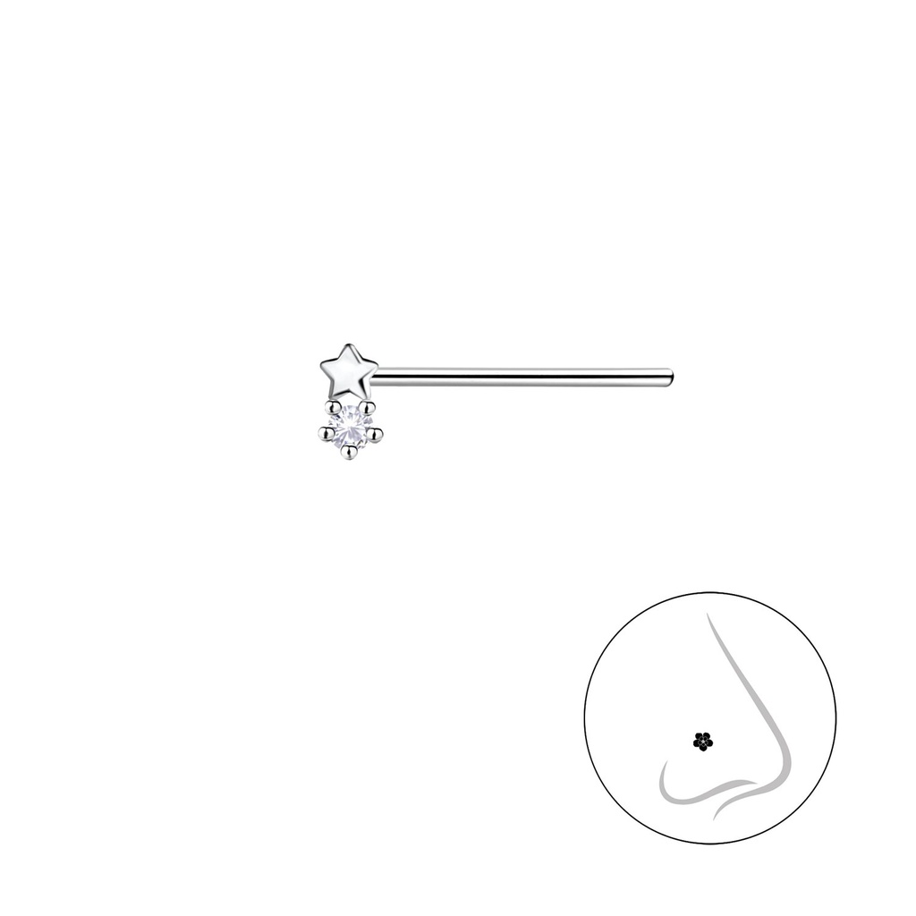 Silver Star Nose Stud