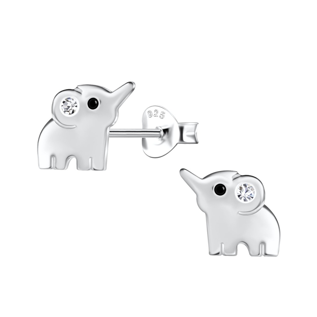 Puces d'oreilles éléphant en argent