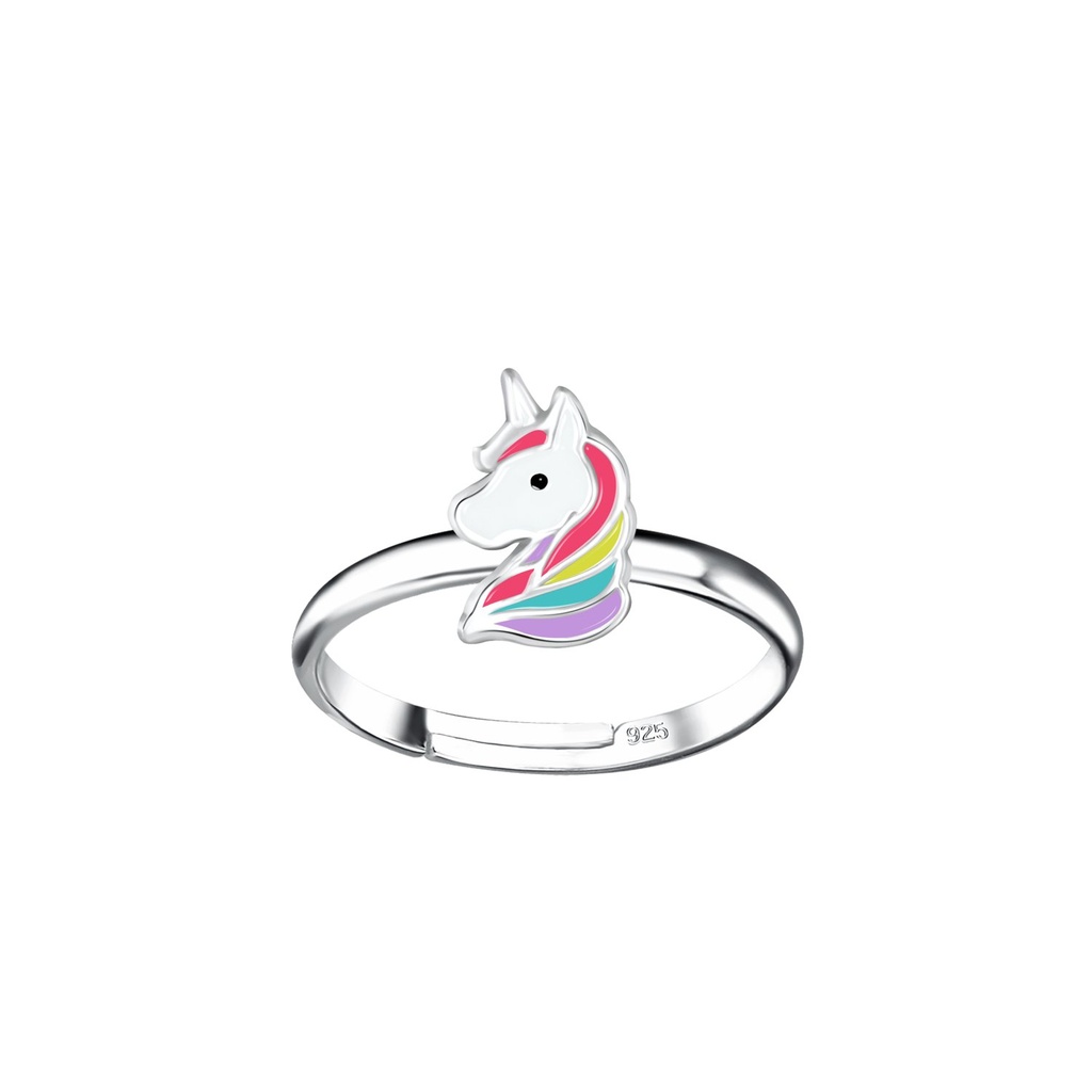 Bague réglable licorne en argent