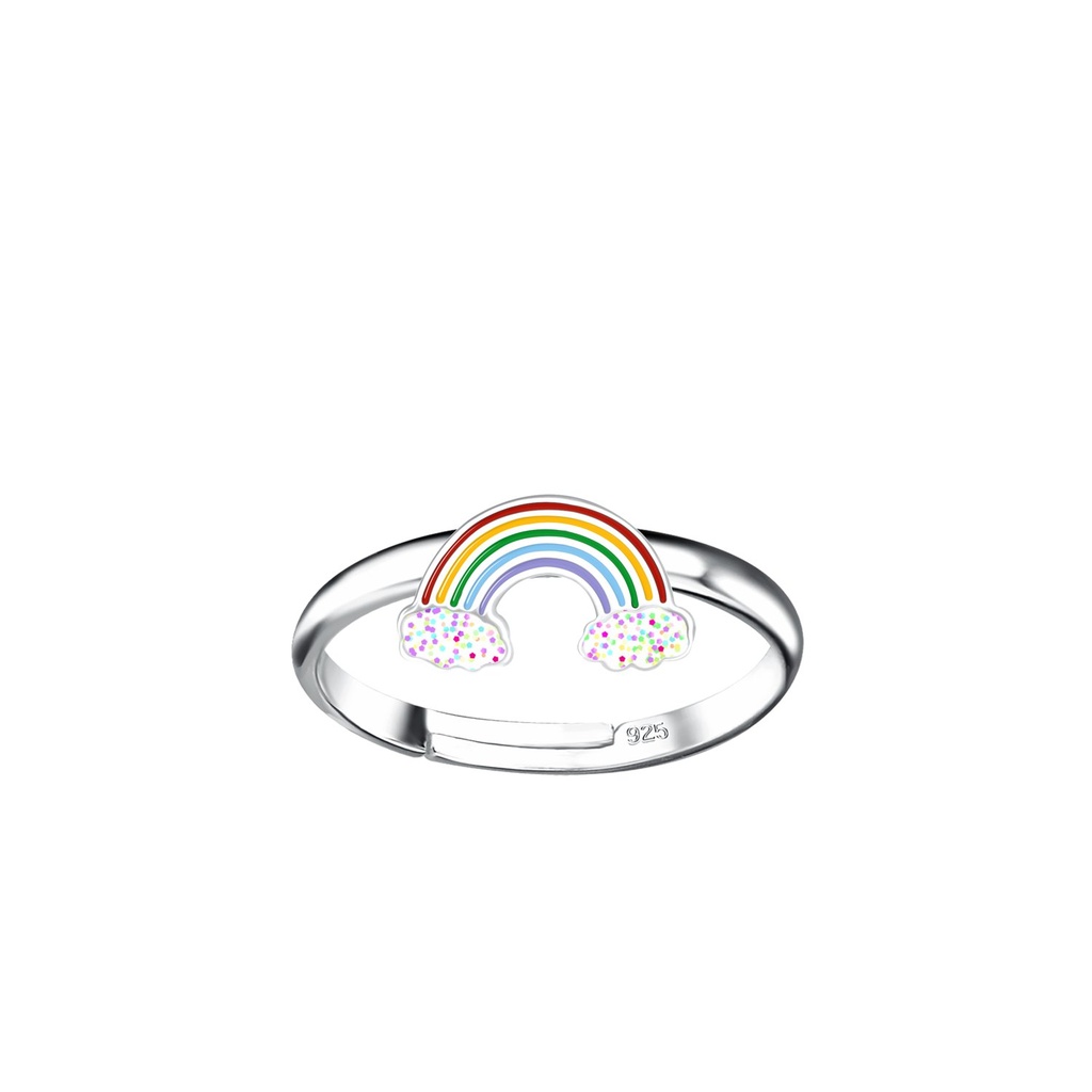 [10031938] Silver Rainbow Adjustable Ring