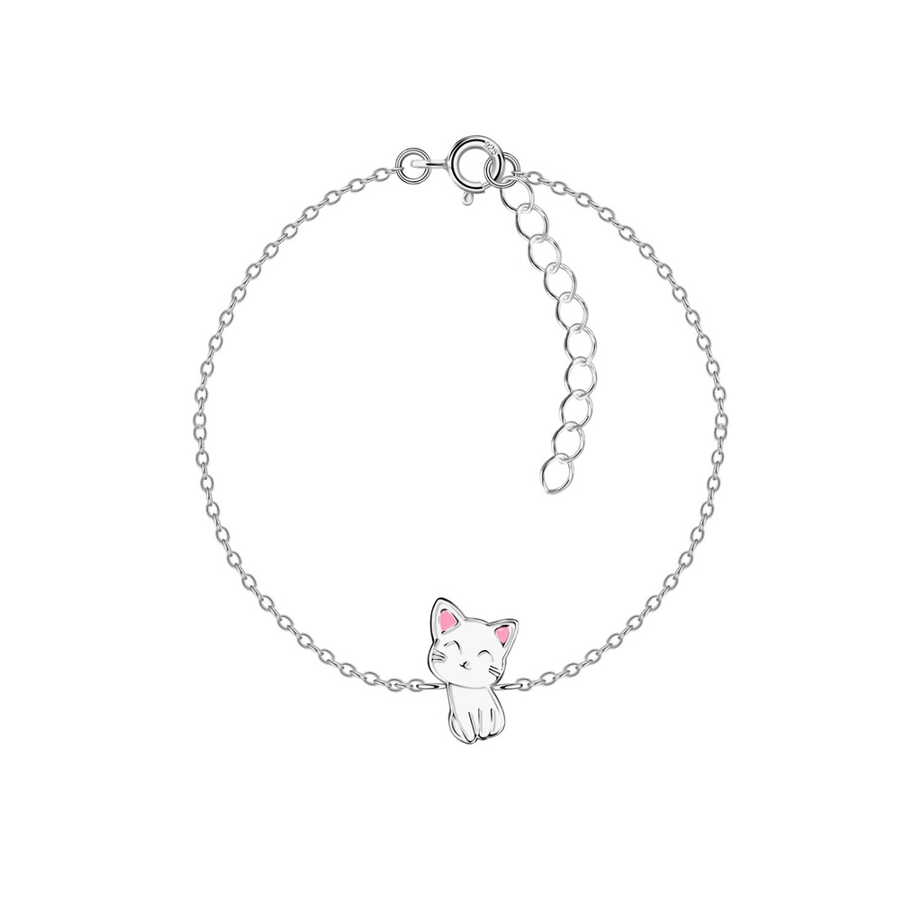 Bracelet chat en argent