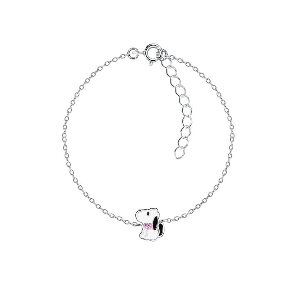 [10031787] Silver Beagle Dog Bracelet