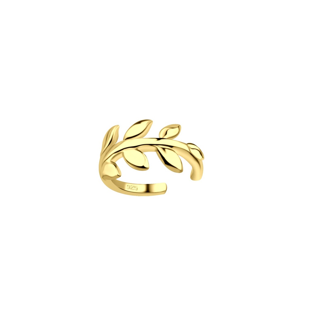 Ear cuff feuille olive en argent