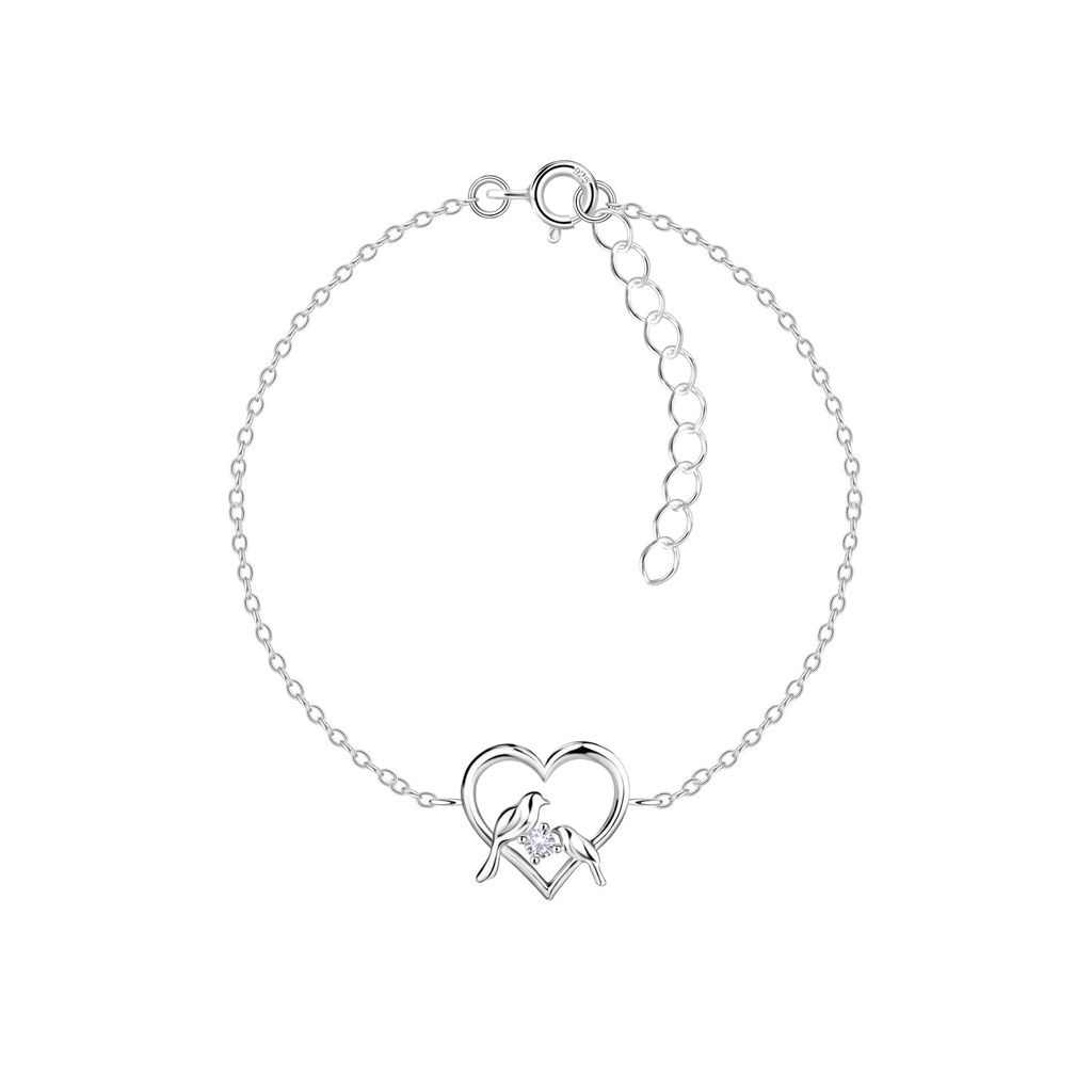 [10032610] Silver Love Birds Bracelet