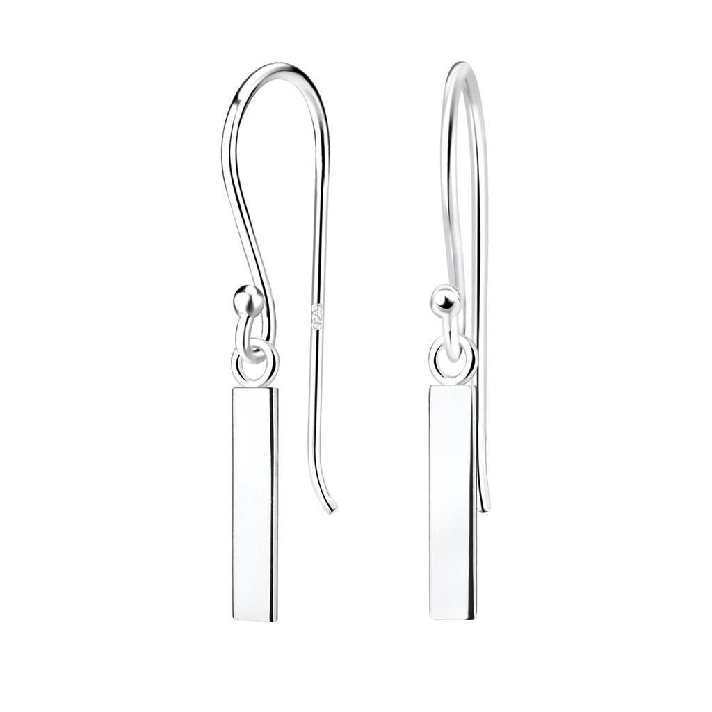 [10014361] Silver Bar Earrings